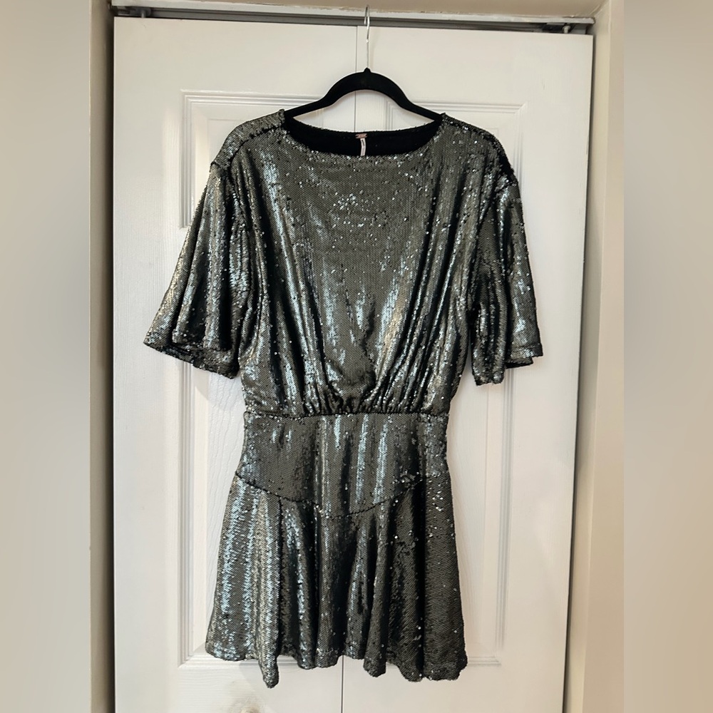 Free People Metallic Sequin Midi Dress